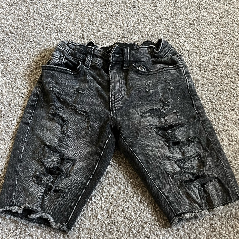 Jordan Craig Distressed Black Kids Shorts